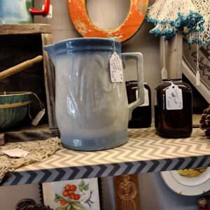 Stoneware Antique Cattail Pitcher