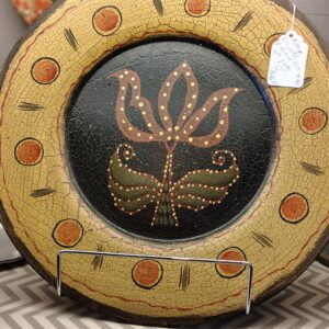 Tole Painted Wooden Plate - Large