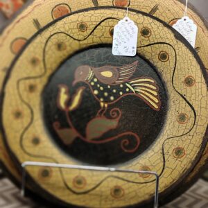 Tole Painted Wooden Plate - Medium