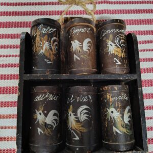 Folk Art Spice Rack and Containers